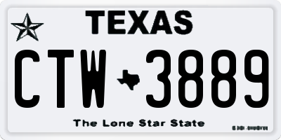 TX license plate CTW3889
