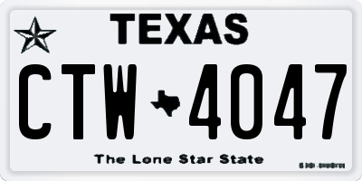 TX license plate CTW4047