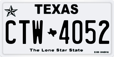 TX license plate CTW4052