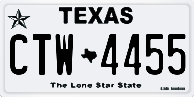 TX license plate CTW4455