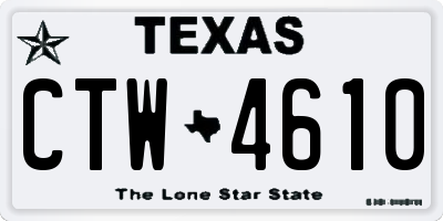 TX license plate CTW4610