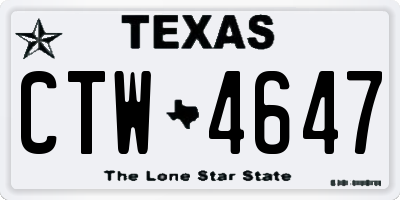 TX license plate CTW4647