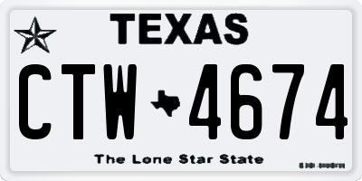 TX license plate CTW4674