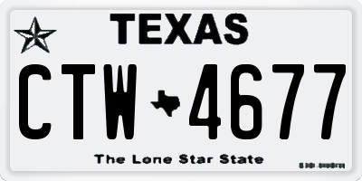 TX license plate CTW4677