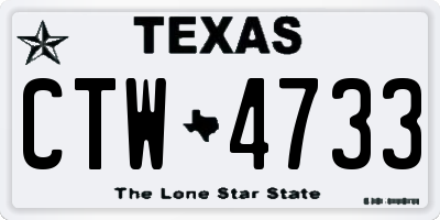 TX license plate CTW4733