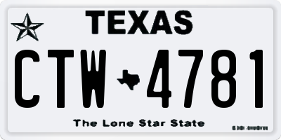 TX license plate CTW4781
