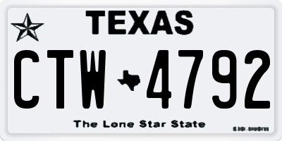 TX license plate CTW4792
