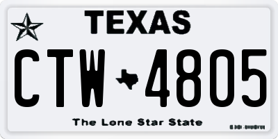 TX license plate CTW4805