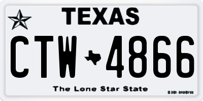 TX license plate CTW4866