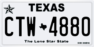 TX license plate CTW4880