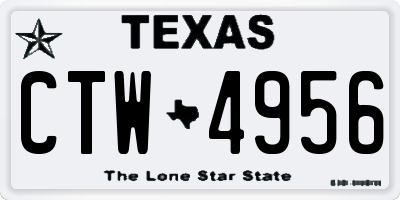 TX license plate CTW4956