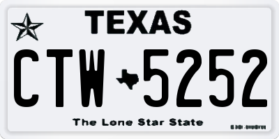 TX license plate CTW5252
