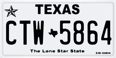TX license plate CTW5864