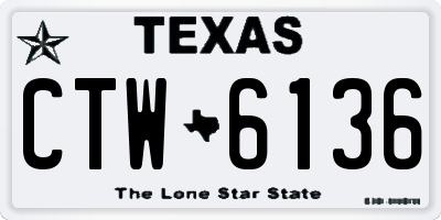 TX license plate CTW6136