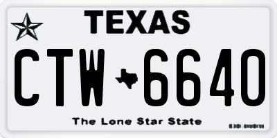 TX license plate CTW6640