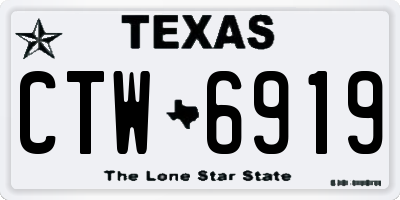 TX license plate CTW6919
