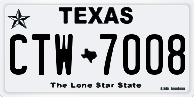 TX license plate CTW7008