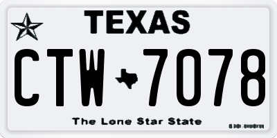 TX license plate CTW7078