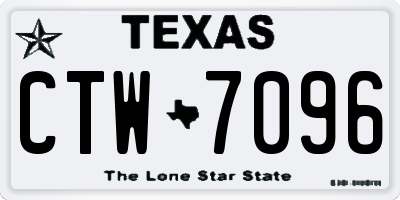 TX license plate CTW7096