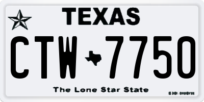 TX license plate CTW7750