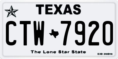 TX license plate CTW7920