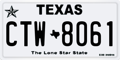 TX license plate CTW8061