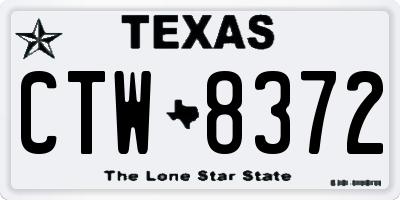 TX license plate CTW8372
