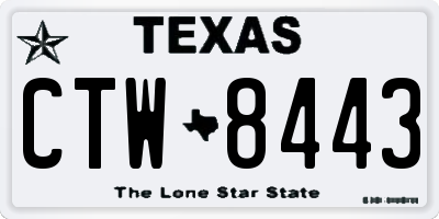 TX license plate CTW8443