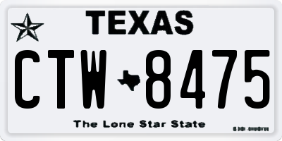 TX license plate CTW8475