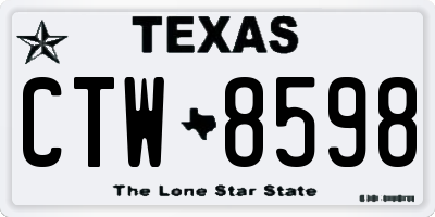 TX license plate CTW8598