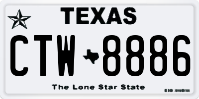 TX license plate CTW8886
