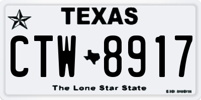 TX license plate CTW8917