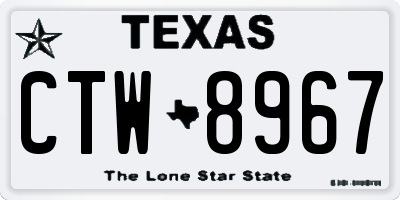 TX license plate CTW8967
