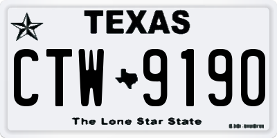 TX license plate CTW9190