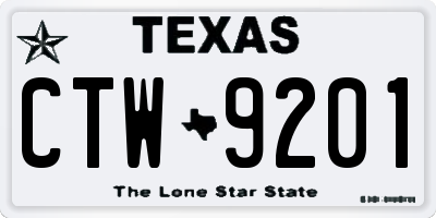 TX license plate CTW9201