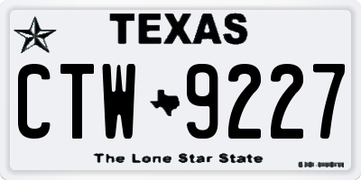 TX license plate CTW9227