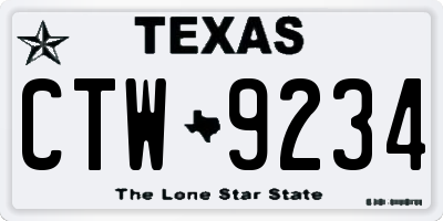 TX license plate CTW9234