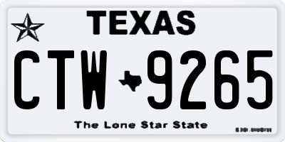 TX license plate CTW9265