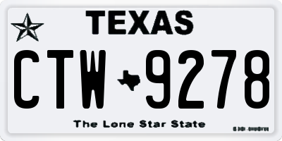 TX license plate CTW9278