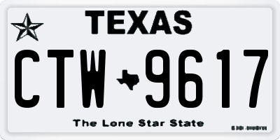 TX license plate CTW9617