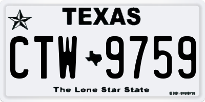 TX license plate CTW9759