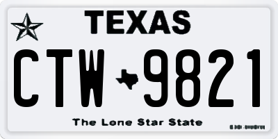TX license plate CTW9821