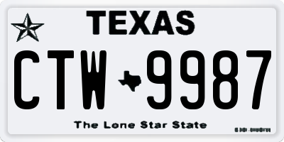 TX license plate CTW9987