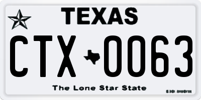 TX license plate CTX0063