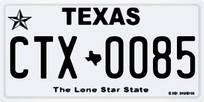 TX license plate CTX0085