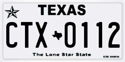 TX license plate CTX0112