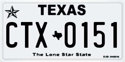 TX license plate CTX0151