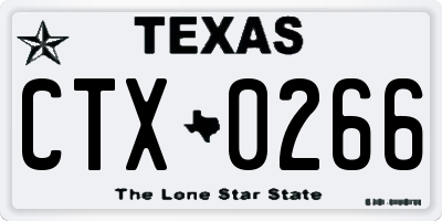 TX license plate CTX0266