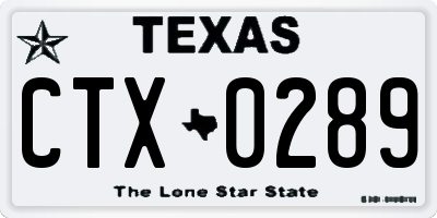 TX license plate CTX0289