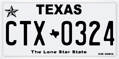 TX license plate CTX0324